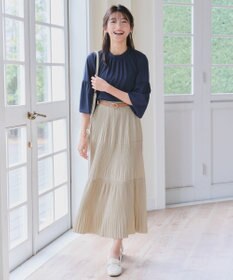 Tiaclasse 【洗える】ベロアプリーツスカート