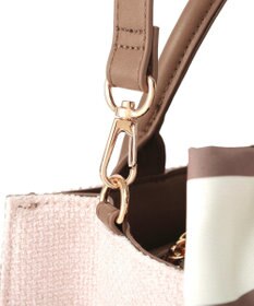 Maison de FLEUR スカーフ付きツイードスクエア２Ｗａｙトート