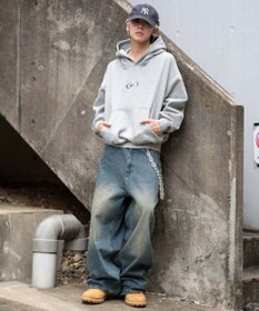 WEGO 【ユニセックス着用ITEM/裏起毛】バルーンクロップドグラフィックプルパーカー