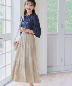 Tiaclasse 【洗える】ベロアプリーツスカート