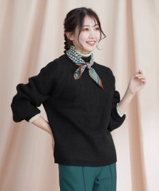 Tiaclasse 【洗える】ピンタックボトルネックニットトップス