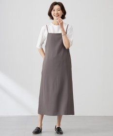 J.PRESS LADIES 【洗える】バックサテンジョーゼット キャミワンピース