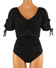 San-ai Resort（三愛水着楽園） 【San-ai Resort×PEACH JOHNコラボ】【ナイスバディ水着】パフスリーブワイヤービキニ　9M・11L　【San-ai Resort（サンアイリゾート）】