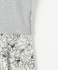 ANY SIS L 【洗える】フラワープリントドッキング ワンピース