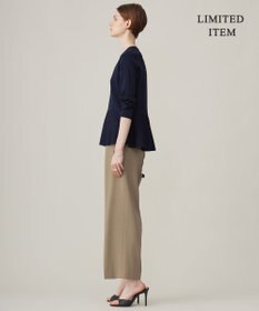 ICB L 【WEB限定・洗える】シンセティックヤーンスムース ペプラムニット