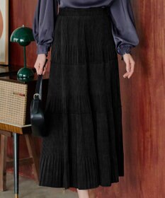Tiaclasse 【洗える】ベロアプリーツスカート
