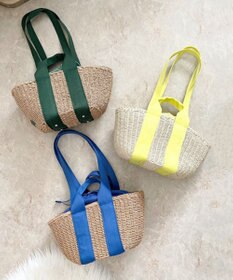 LA BAGAGERIE 【maison vert】 【ペーパー素材・多収納】ダブルハンドルかごバッグ