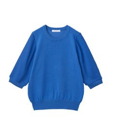 Green Parks 袖プリーツドッキング５分袖ニットプルオーバー