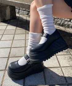 WEGO 厚底ハトメワンストラップシューズ