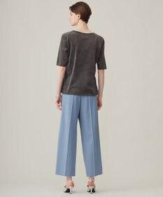 ICB L 【洗える】フロッキーベロア 5分袖プルオーバー