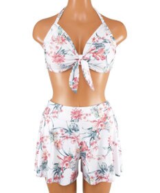 San-ai Resort（三愛水着楽園） 【新色ホワイト＆パープル入荷】４点セット水着　9M・11L【San-ai Resort（サンアイリゾート）】