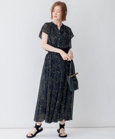 23区 【洗える】ボタニカルプリント スキッパー ブラウス