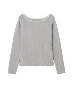 earth music&ecology 【予約】レーストリムリブニットプルオーバー