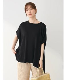 Green Parks 推しニット　裾ラインポンチョ型チュニック