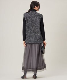 自由区 L ツイード調ニット ジレ