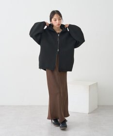 earth music&ecology 【軽量】ダンボールニットフーディーブルゾン