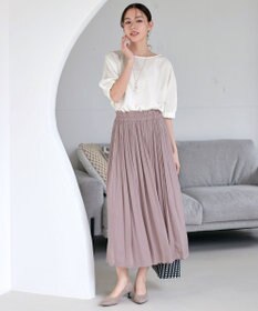 Tiaclasse 【安田美沙子さん着用・洗える】ヴィンテージサテンプリーツスカート