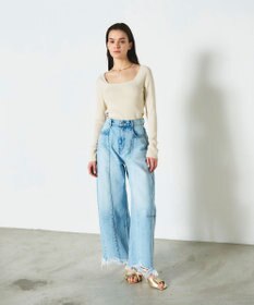 GRACE CONTINENTAL リブスクエアニットトップ