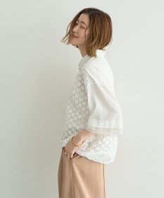 YECCA VECCA レースMIXレイヤードハーフスリーブシャツ
