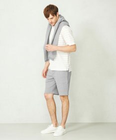 JOSEPH ABBOUD MOUNTAIN 【SPACE／UNISEX】クイックドライ リネンハニカムボーダーポロシャツ