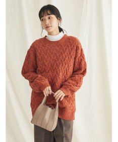 CRAFT STANDARD BOUTIQUE 洗えるモールケーブルニットチュニック