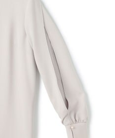 23区 【セットアップ対応】トリアセダブルジョーゼット スリットシフォンスリーブ ワンピース