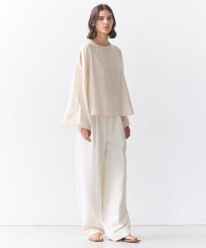 BEIGE， PERIDOT / 2WAYスリーブ ドレープブラウス