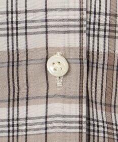 J.PRESS LADIES 【洗える】キュプラチェック フリルスタンドカラー ブラウス