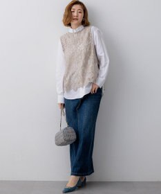 23区 【先行予約】エンブロイダリーレース ニットベスト