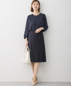 23区 L 【洗える】シルキーデシン バーアクセント ブラウス