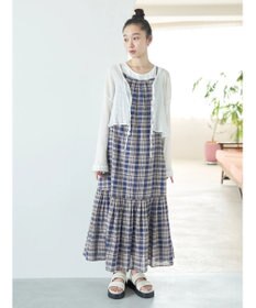 earth music&ecology マドラスチェックキャミワンピース