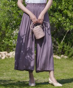 Tiaclasse 【洗える】ヴィンテージサテン消しプリーツパンツ