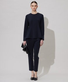 ICB L 【洗える】ミリオーネダンボールニット ペプラムブラウス