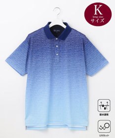 23区GOLF 【MEN】【キングサイズ/UVケア/吸水速乾】グラデーションロゴ 半袖ポロシャツ