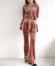 WEGO 【SETUP対応ITEM】ラインストーンベロアWZIPパーカー