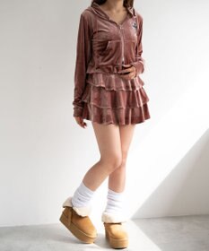 WEGO 【SETUP対応ITEM】ラインストーンベロアWZIPパーカー