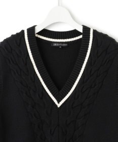 23区 【洗える】コットンリリー Vネック ベスト