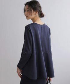 組曲 バックフレアロングＴシャツ ネイビー系