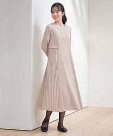 Tiaclasse 【洗える】サイドプリーツワンピース