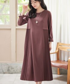 Tiaclasse 【洗える】サイドプリーツワンピース