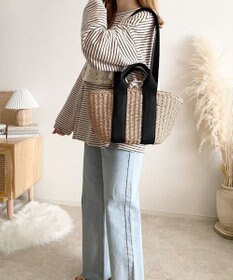 LA BAGAGERIE 【maison vert】 【ペーパー素材・多収納】ダブルハンドルかごバッグ