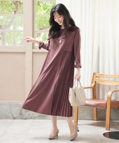 Tiaclasse 【洗える】サイドプリーツワンピース