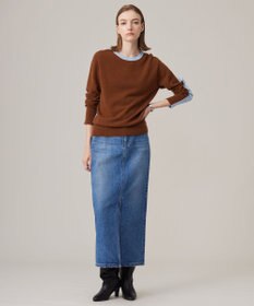 ICB 【CLASSY.1月号掲載・前後着用可能】ピュアカシミヤ バイカラーニット