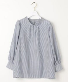 ANY SIS S 【洗える】フェイクパールストライプ ブラウス