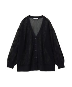 Green Parks メッシュミディ丈ニットカーディガン