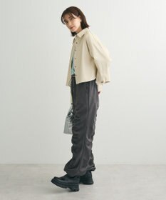 Green Parks ショート丈フェイクレザーシャツ