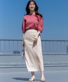 ANY SIS S 【撥水・汗ジミ防止・UVケア・洗える】スーピマスムース クロップド Tシャツ