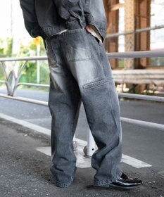 WEGO 【ウエストゴム/MLサイズ展開】ージーダブルニーパンツ