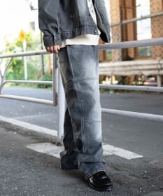 WEGO 【ウエストゴム/MLサイズ展開】ージーダブルニーパンツ