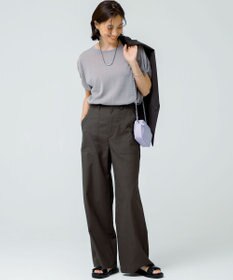 23区 L 【洗える】クリスピーシアールレックス ギャザースリーブ ラメ ニット